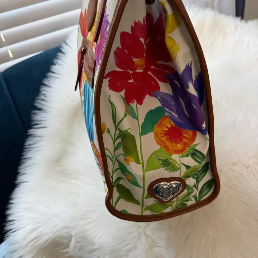 BRIGHTON Large Purse/Tote bag Floral Violet Suncatcher w/ keychain - Picture 4 of 11